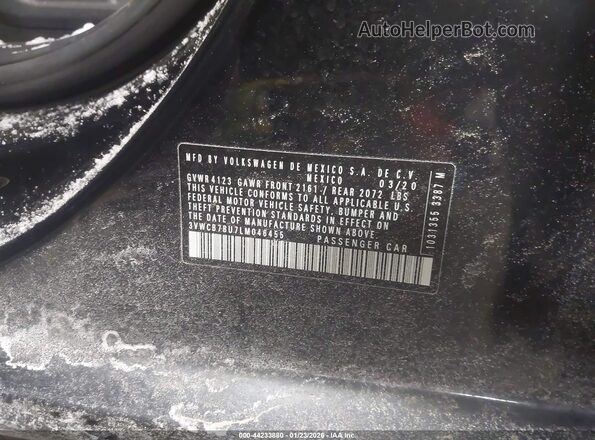 3VWCB7BU7LM046455 2020 VOLKSWAGEN JETTA Black Շարժիչի բաժամունքի տեսք