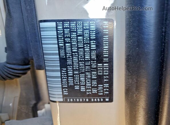 3VWFD7AT8KM719087 2019 VOLKSWAGEN BEETLE Yellow 