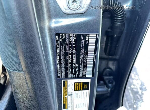 4JGFB4KB1LA068022 2020 MERCEDES-BENZ GLE-CLASS Серый Вид задней части салона