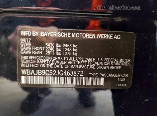 WBAJB9C52JG463872 2018 BMW M5 Черный 