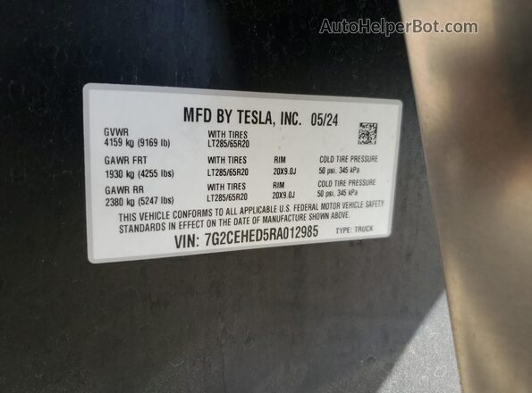 7G2CEHED5RA012985 2024 TESLA CYBERTRUCK Silver 
