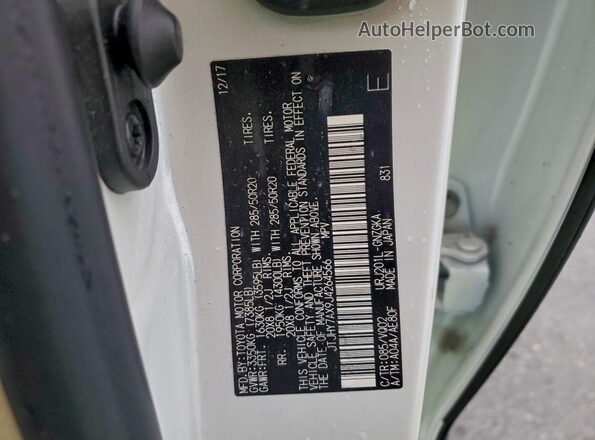 JTJHY7AX9J4264566 2018 LEXUS LX White 