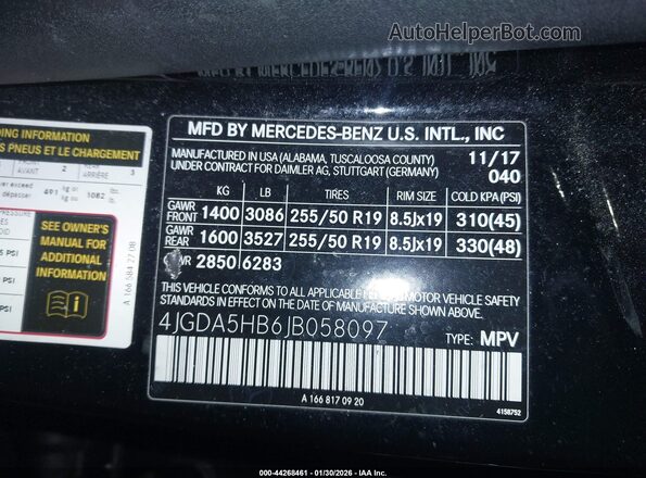 4JGDA5HB6JB058097 2018 MERCEDES-BENZ GLE 350 Black Vista del compartimento del motor