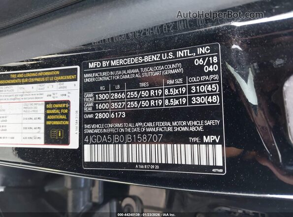 4JGDA5JB0JB158707 2018 MERCEDES-BENZ GLE 350 Black 