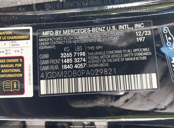 4JGDM2DB0PA029821 2023 MERCEDES-BENZ EQS 450+ SUV Черный Вид подкапотного пространства