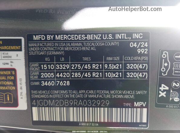 4JGDM2DB9RA032929 2024 MERCEDES-BENZ EQS 450 SUV Gray Vista del compartimento del motor