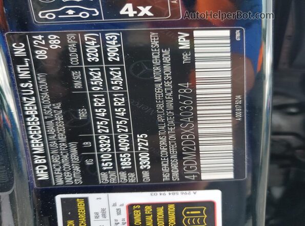 4JGDM2DBXSA036784 2025 MERCEDES-BENZ EQS Black VIN sticker view