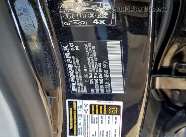 4JGDM4EB4PA019934 2023 MERCEDES-BENZ EQS Black Vista de la etiqueta del VIN