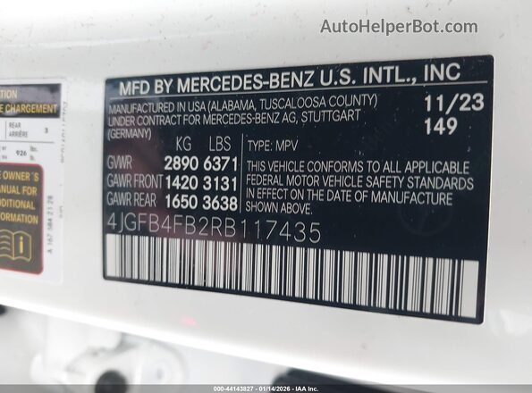 4JGFB4FB2RB117435 2024 MERCEDES-BENZ GLE 350 White 