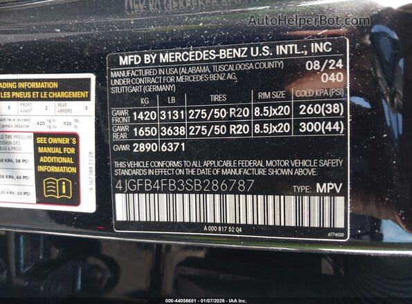 4JGFB4FB3SB286787 2025 MERCEDES-BENZ GLE 350 Black Vista del compartimento del motor