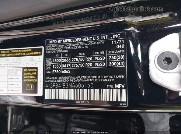 4JGFB4JB3NA606160 2022 MERCEDES-BENZ GLE 350 Black Widok komory silnika