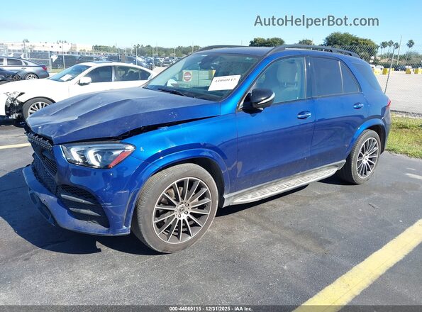 4JGFB4JB9MA494740 2021 MERCEDES-BENZ GLE 350 Blue Передня ліва чверть