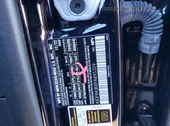 4JGFB4JBXPA895329 2023 MERCEDES-BENZ GLE Black VIN sticker view