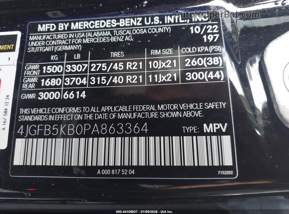 4JGFB5KB0PA863364 2023 MERCEDES-BENZ GLE 450 Black Widok komory silnika