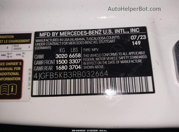 4JGFB5KB3RB032664 2024 MERCEDES-BENZ GLE 450 White Engine compartment view