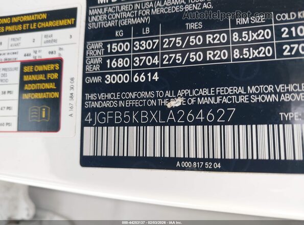 4JGFB5KBXLA264627 2020 MERCEDES-BENZ GLE 450 Белый Вид подкапотного пространства