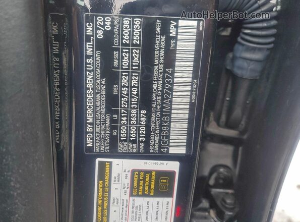 4JGFB8KB1MA279374 2021 MERCEDES-BENZ GLE Black Панорамний вид салону 360°