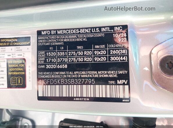 4JGFD5KB3SB327795 2025 MERCEDES-BENZ GLE 450 COUPE Серебряный 