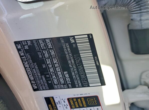 4JGFD8KBXNA779271 2022 MERCEDES-BENZ GLE Белый Панорамный вид салона 360°