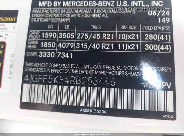 4JGFF5KE4RB253446 2024 MERCEDES-BENZ GLS 450 White 