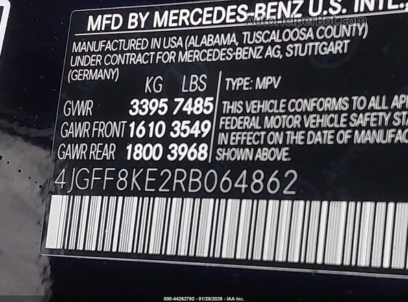 4JGFF8KE2RB064862 2024 MERCEDES-BENZ AMG GLS 63 Black Շարժիչի բաժամունքի տեսք