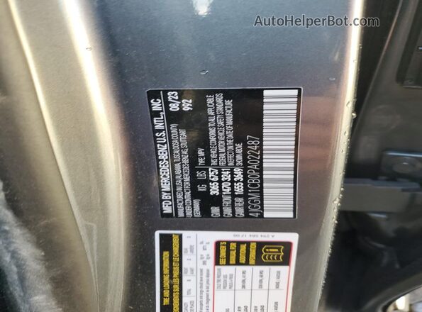 4JGGM1CB0PA022487 2023 MERCEDES-BENZ EQE Black Вид наклейки з VIN-кодом
