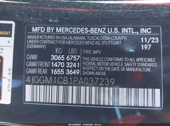 4JGGM1CB1PA037239 2023 MERCEDES-BENZ EQE 350 SUV Черный Вид подкапотного пространства