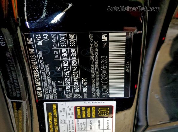 4JGGM1CB2RA055283 2024 MERCEDES-BENZ EQE Black Вид наклейки з VIN-кодом