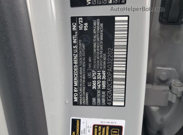4JGGM2CB0PA032202 2023 MERCEDES-BENZ EQE Gray VIN კოდის სტიკერის ხედი