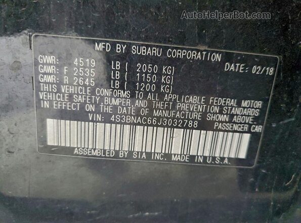 4S3BNAC66J3032788 2018 SUBARU LEGACY Black Вид підкапотного простору