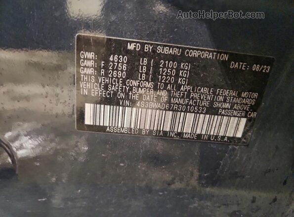 4S3BWAD67R3010533 2024 SUBARU LEGACY Blue 