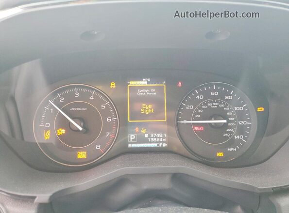 4S3GKAB68L3614345 2020 SUBARU IMPREZA Gray Widok zestawu wskaźników