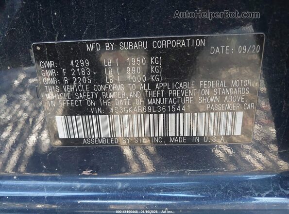 4S3GKAB69L3615441 2020 SUBARU IMPREZA Синий Вид подкапотного пространства