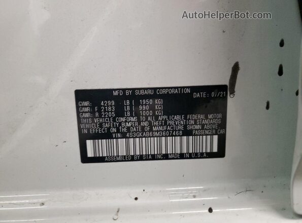 4S3GKAB69M3607468 2021 SUBARU IMPREZA Белый Вид подкапотного пространства