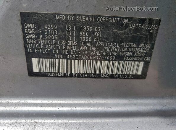 4S3GTAB66M3707069 2021 SUBARU IMPREZA Silver Widok komory silnika