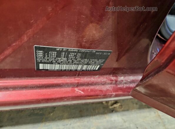 4S3GTAD68J3734847 2018 SUBARU IMPREZA Red 