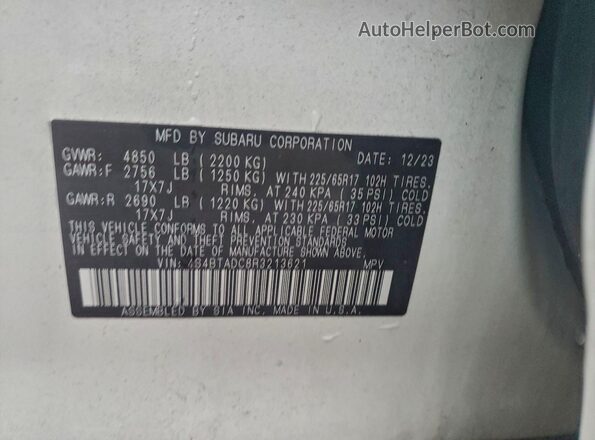 4S4BTADC8R3213621 2024 SUBARU OUTBACK White 