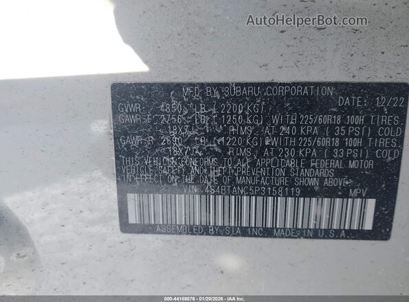 4S4BTANC5P3158119 2023 SUBARU OUTBACK Black Engine compartment view