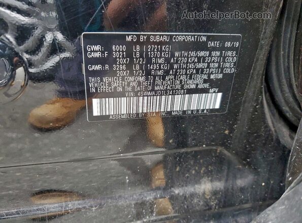 4S4WMAJD1L3413081 2020 SUBARU ASCENT Black Вид наклейки з VIN-кодом