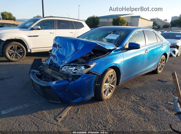 4T1BD1FKXHU201092 2017 TOYOTA CAMRY HYBRID Синий Передняя левая четверть