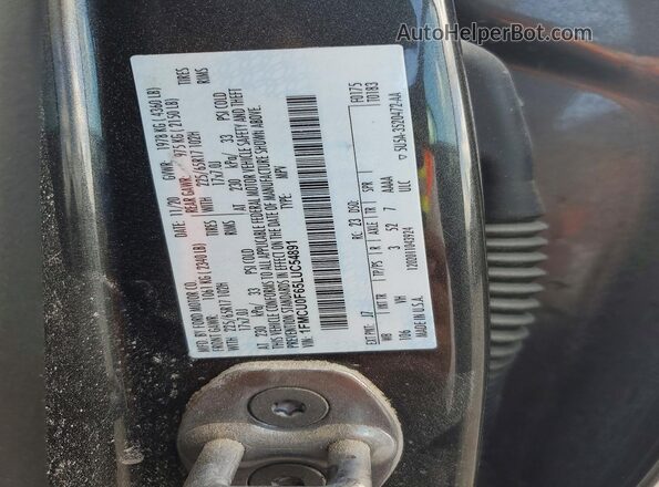 1FMCU0F65LUC54891 2020 FORD ESCAPE Charcoal VIN sticker view