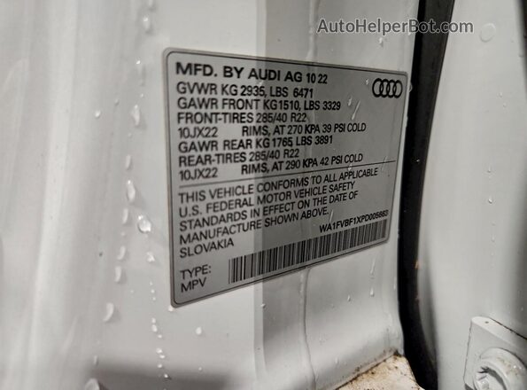 WA1FVBF1XPD005663 2023 AUDI Q8 White 