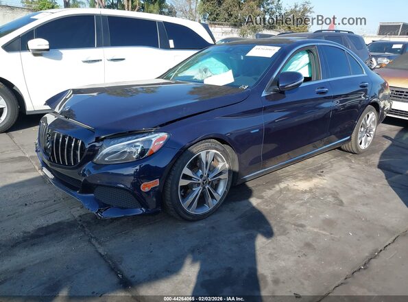 55SWF4HB2JU237709 2018 MERCEDES-BENZ C 350E Dark Blue Front left