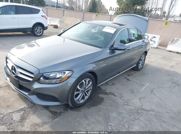 55SWF4JB3HU211236 2017 MERCEDES-BENZ C-CLASS Gray Առջևի ձախ երեք քառորդ տեսարան