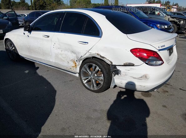 55SWF4JB4GU102587 2016 MERCEDES-BENZ C-CLASS White Trasero izquierdo