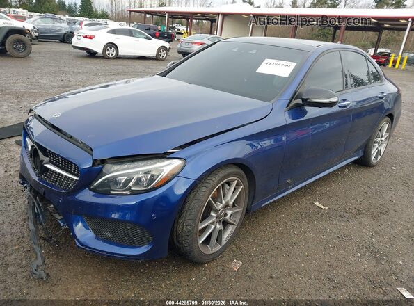 55SWF6EB5JU244735 2018 MERCEDES-BENZ AMG C 43 Blue Przód lewy