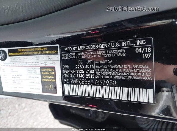 55SWF6EB8JU267958 2018 MERCEDES-BENZ AMG C 43 Black Vista del compartimento del motor