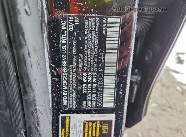 55SWF6EBXGU152447 2016 MERCEDES-BENZ C Black VIN sticker view