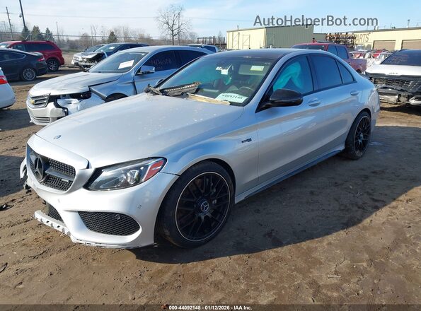 55SWF6EBXHU184137 2017 MERCEDES-BENZ AMG C 43 Silver Front left