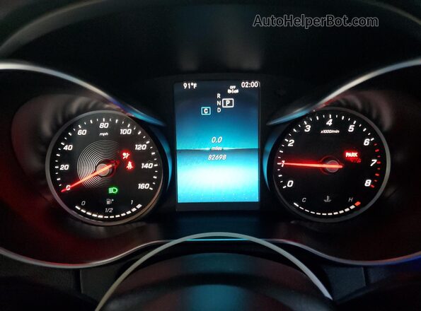 55SWF8DB3KU313176 2019 MERCEDES-BENZ C White Instrument cluster view